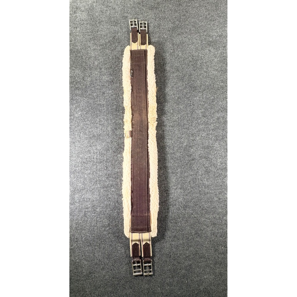 Circuit Brown Fleece Lined English Horse Girth 44 Inch Stainless Roller Buckles
